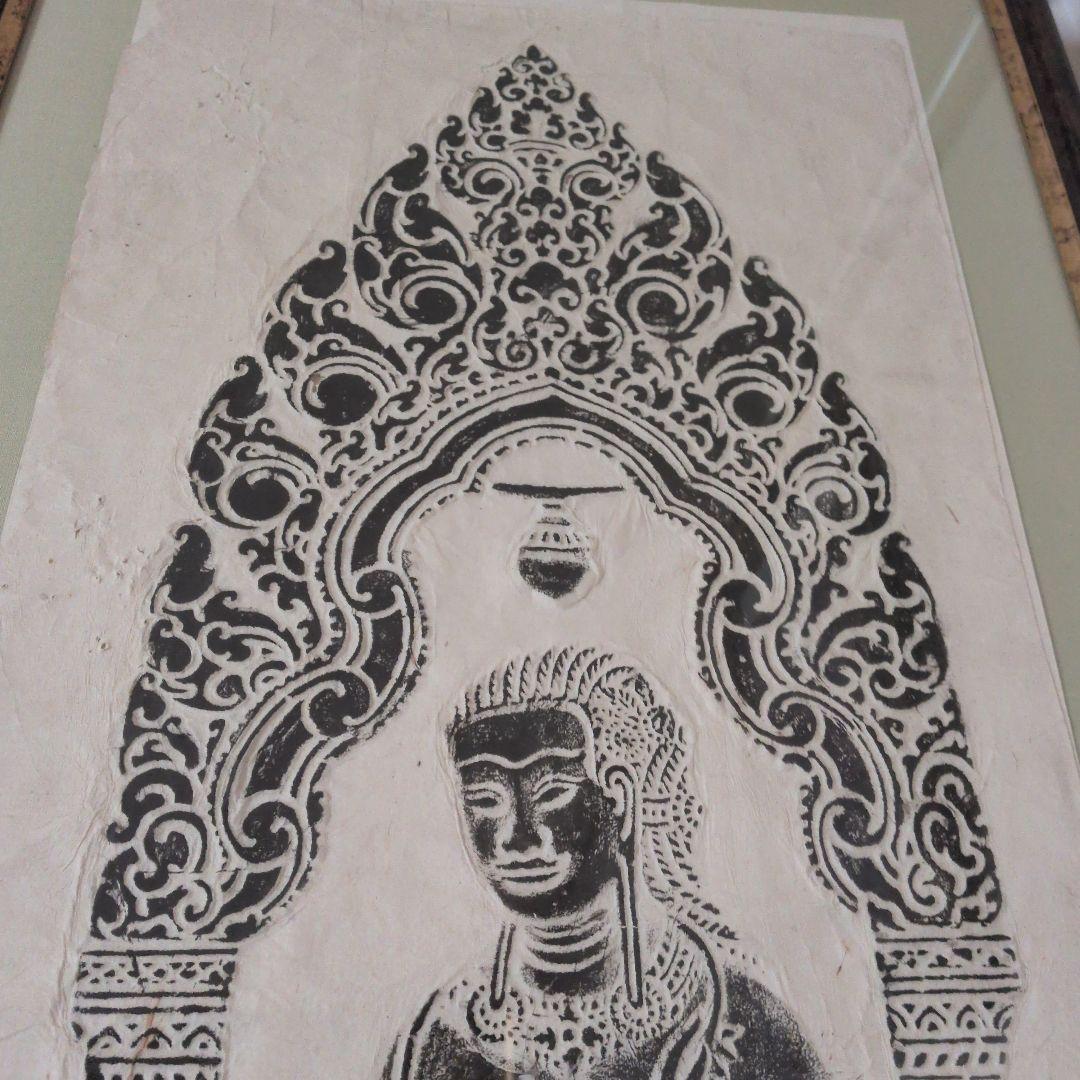 仏像拓本　アンコールワット