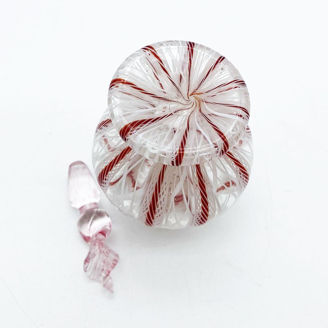 ヴェネチアガラス ムラノ イタリア 香水瓶 フィリグラーナ ロゼ レース模様