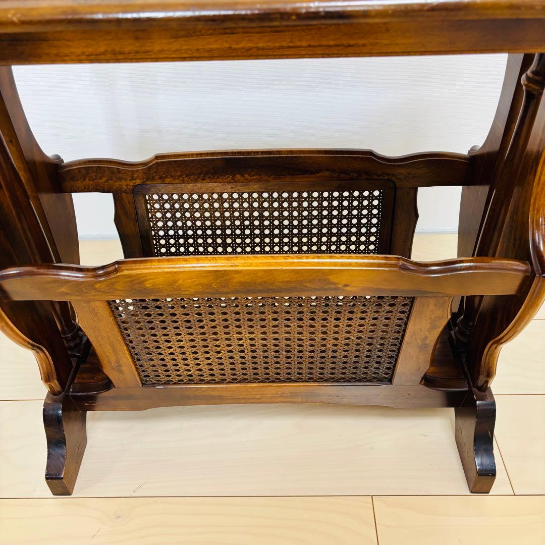 【希少品】カリモクkarimoku コロニアル サイドテーブル マガジンラック付