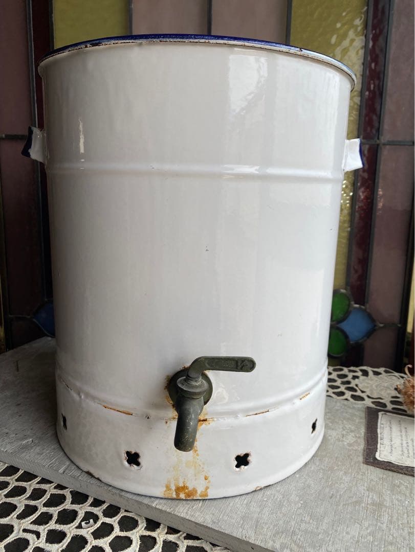 ホーロー ジャグ 缶 ガーデン インテリア アンティーク ビンテージ 昭和レトロ