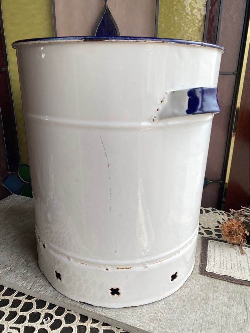 ホーロー ジャグ 缶 ガーデン インテリア アンティーク ビンテージ 昭和レトロ