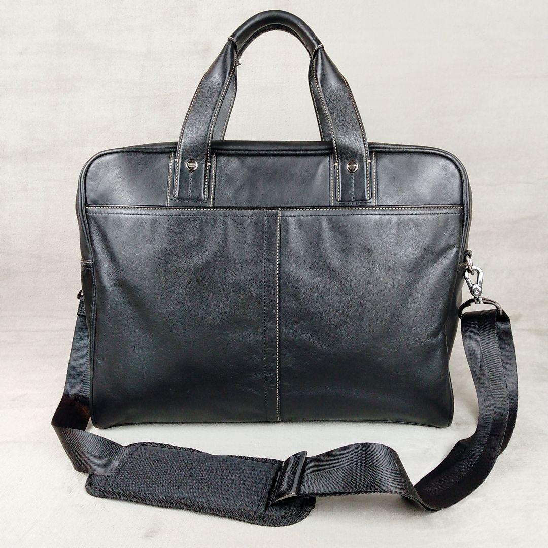 ★COACH★ コーチ 2WAY レザー ビジネスバッグ 2層式 ブラック