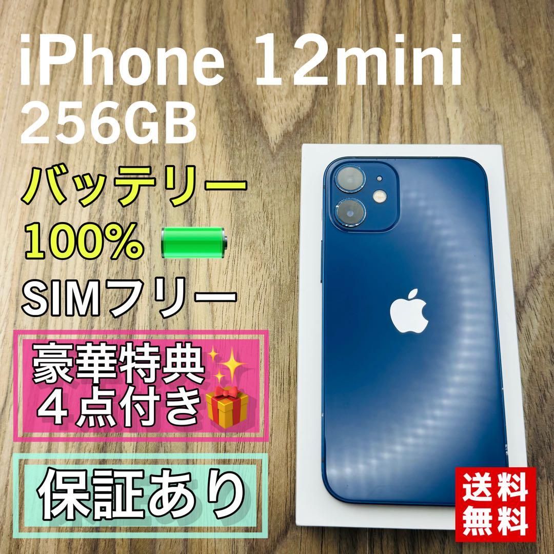 【新品バッテリー】iPhone12mini ブルー 256GB SIMフリー