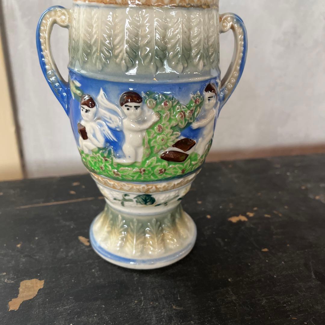 ヴィンテージ マジョリカ フラワーベース