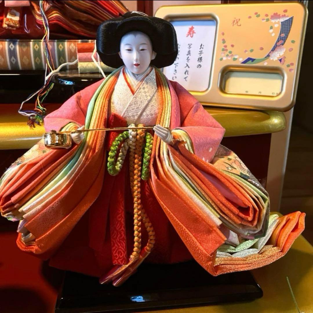 御京雛③平安春峰作　雛人形　三段飾り　お雛様　京都西陣織り　ひな人形3段　桜刺繍