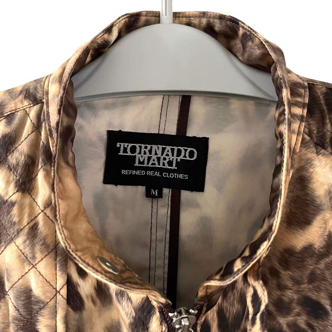 00s TORNADO MART ヒョウ柄 ポリ ライダースジャケット グランジ