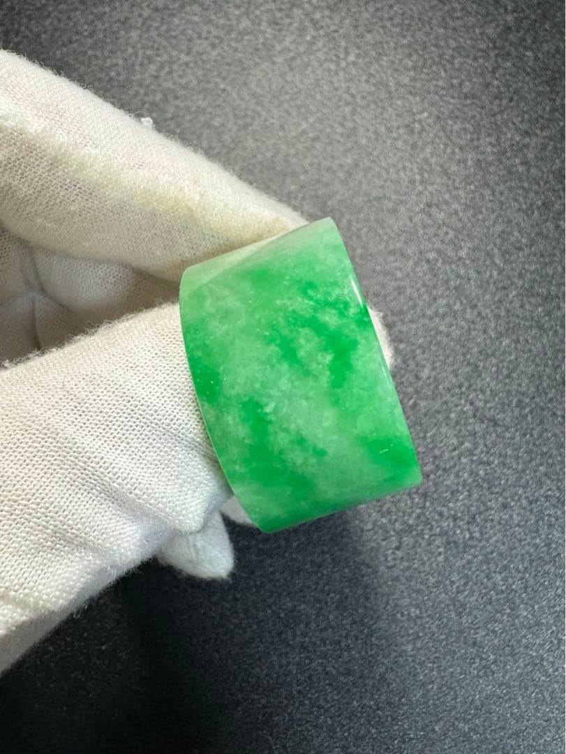 翡翠 本翡翠　 清時代 中国古美術骨董 板指　親指輪　時代物 お守り