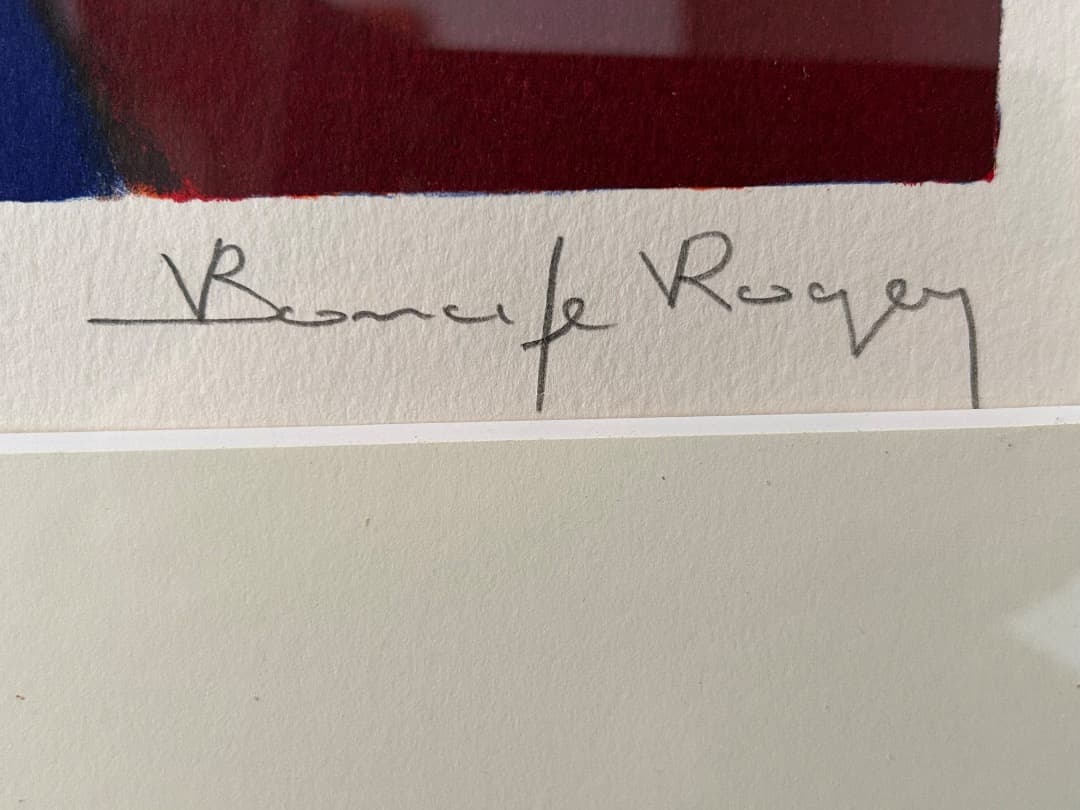 ロジェ・ボナフェ『赤い買物かご』(リトグラフ)