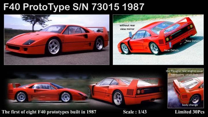 1/43 SCMフェラーリ1987 F40 Prototype S/N73015