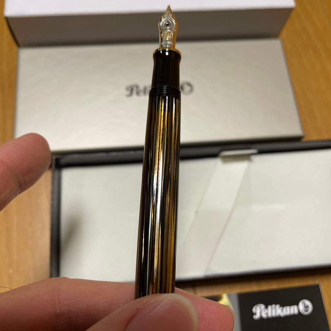 新品未使用 Pelikan ペリカン 万年筆 スーベレーン M600 茶縞
