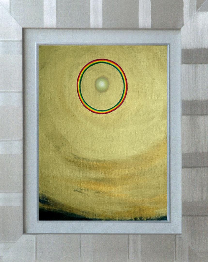 油絵 菅家令子 絵 絵画インテリア額付(黒)F3-G92023 風景祈り希望奇跡