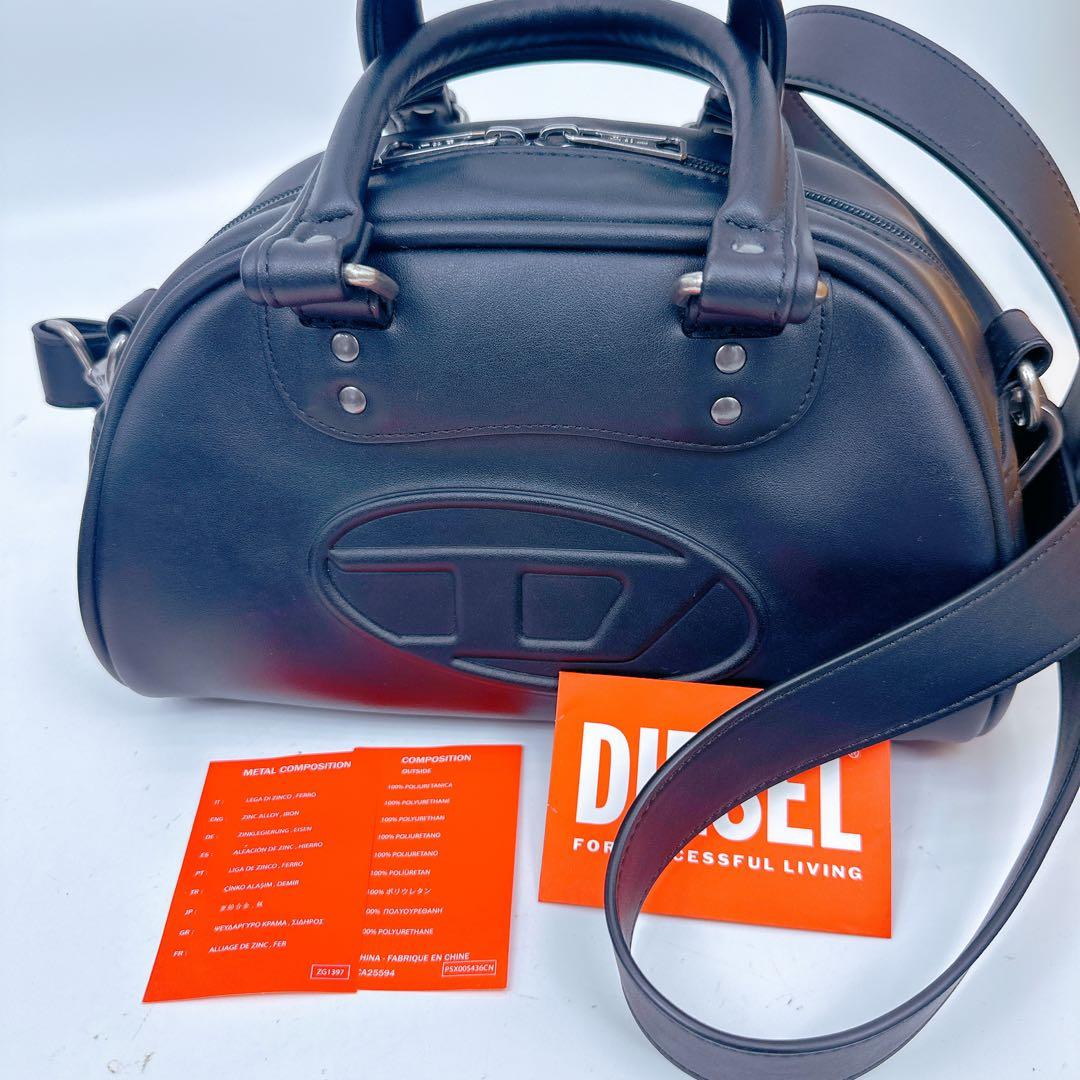 ディーゼル　MERI 2way ミニボストンバッグ　1DR ロゴエンボス　黒