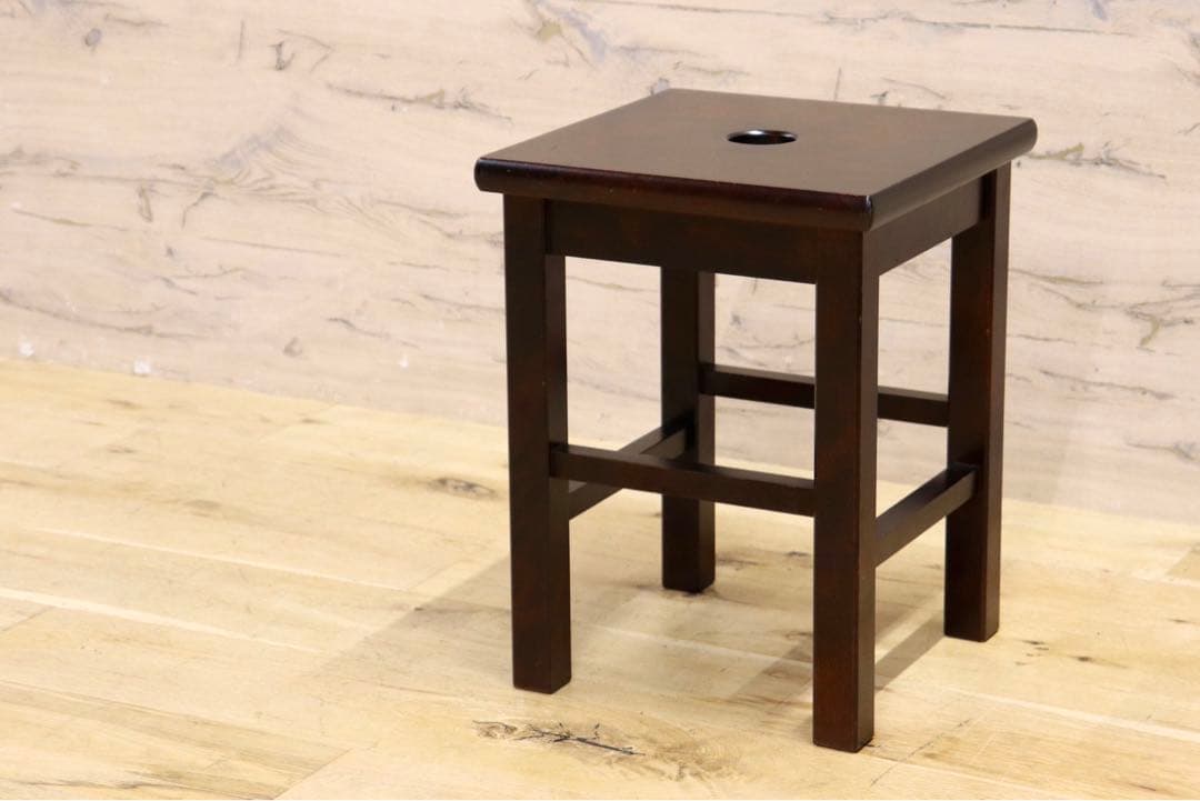 GMIK213○北海道民芸 スツール 樺材 椅子 腰掛け 飾り台 アンティーク