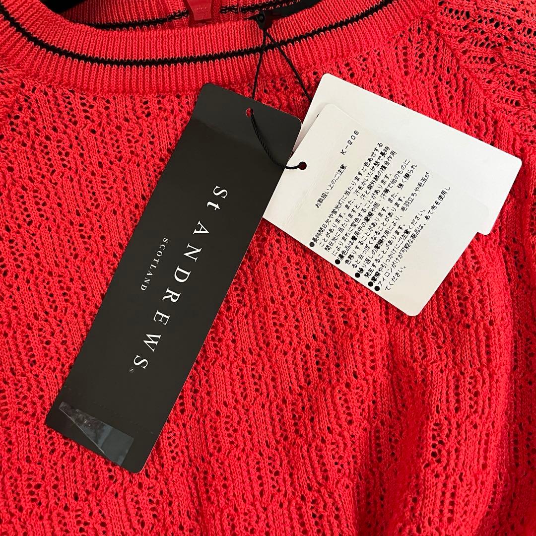 新品　St ANDREWS セントアンドリュース 半袖シアーニット　S 日本製