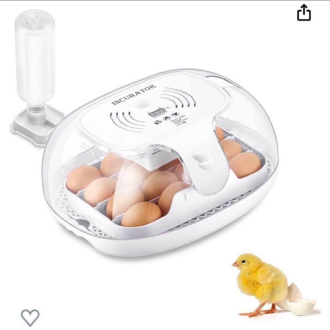 INCUBATOR自動孵卵器 透明蓋 検卵装置付き 自動転卵 ひよこ