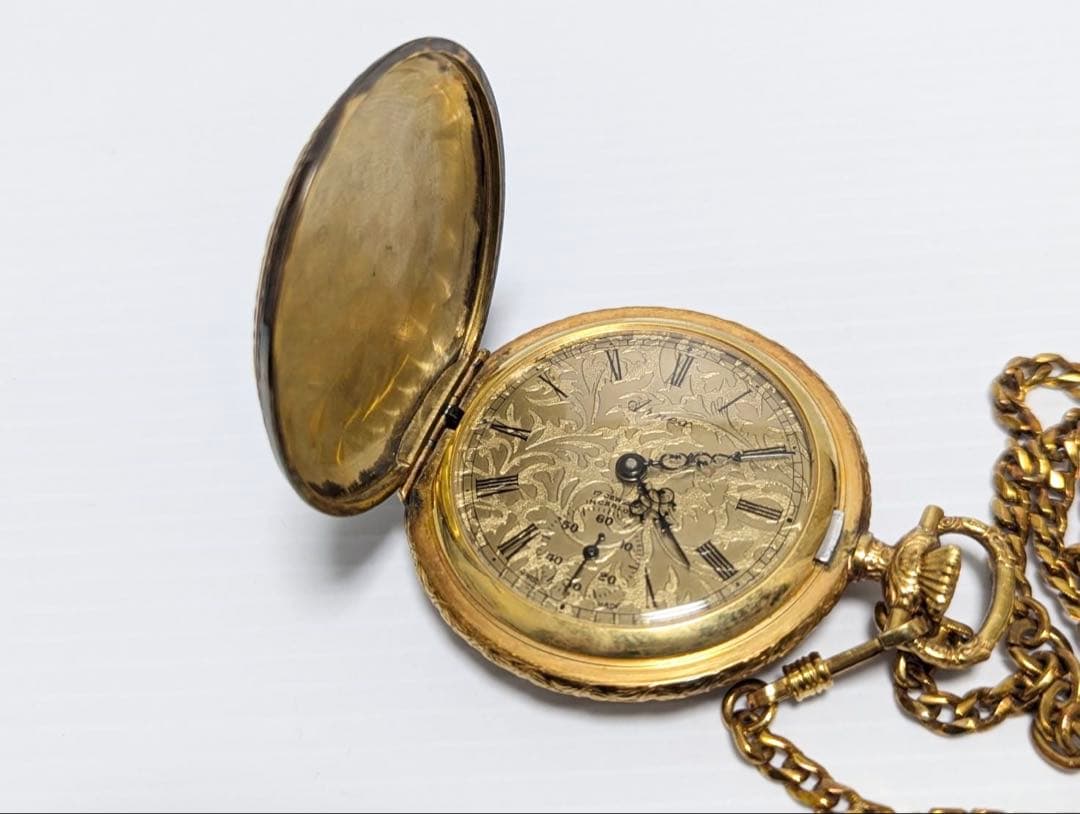 479 完動品 ARNEX 懐中時計 ゴールド スモセコ アンティーク