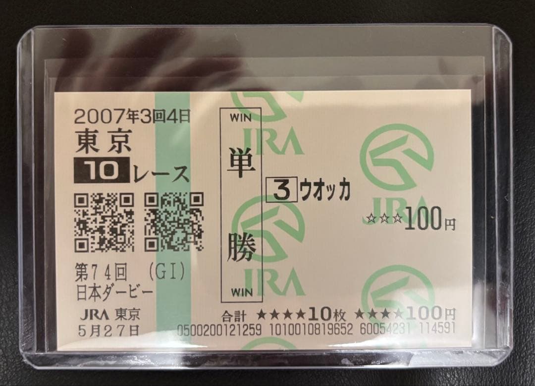【ウオッカ】日本ダービー全18頭出走馬(現地的中馬券)