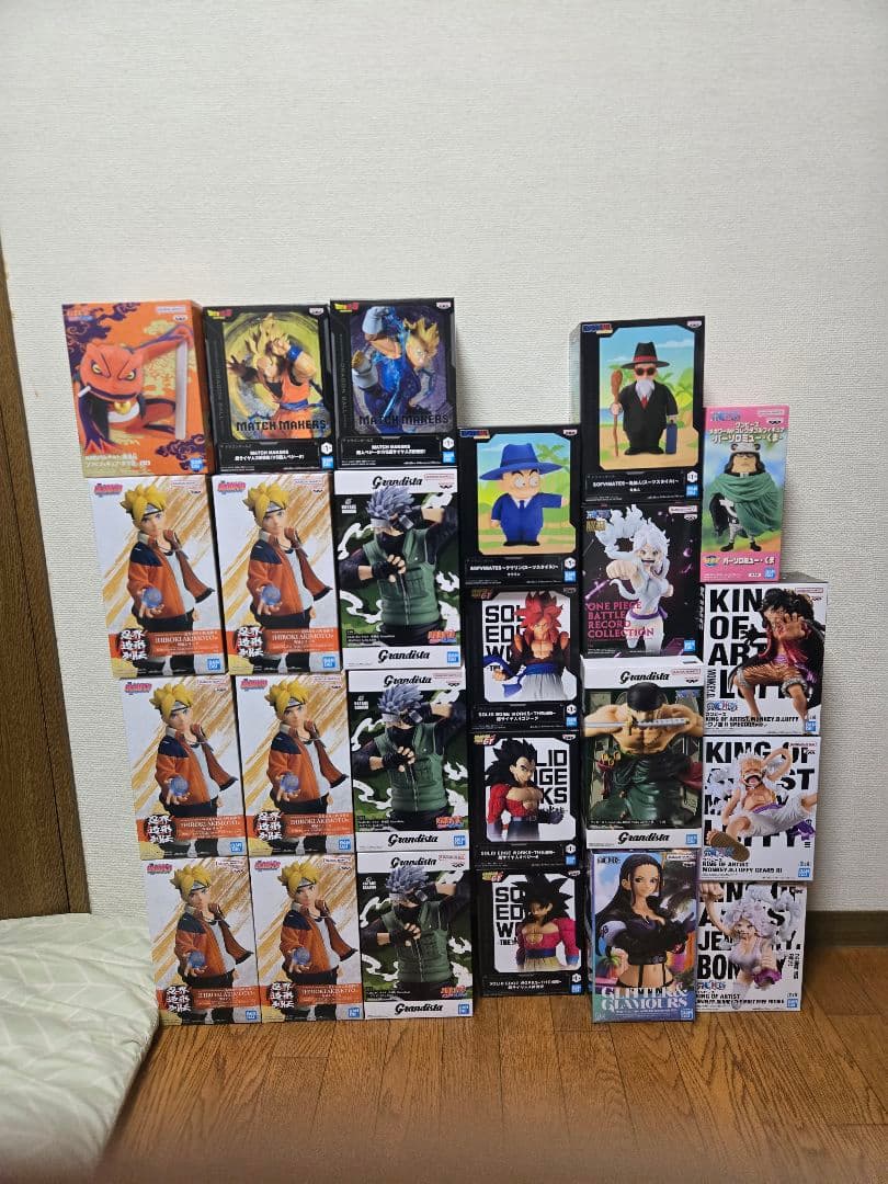 ドラゴンボール&ナルト&ワンピース最新&レアプライズフィギュア24体まとめ売り