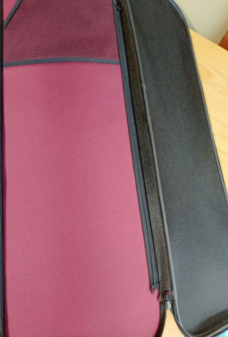 スーパーライト　4/4バイオリンケース　四角赤　バーガンディ