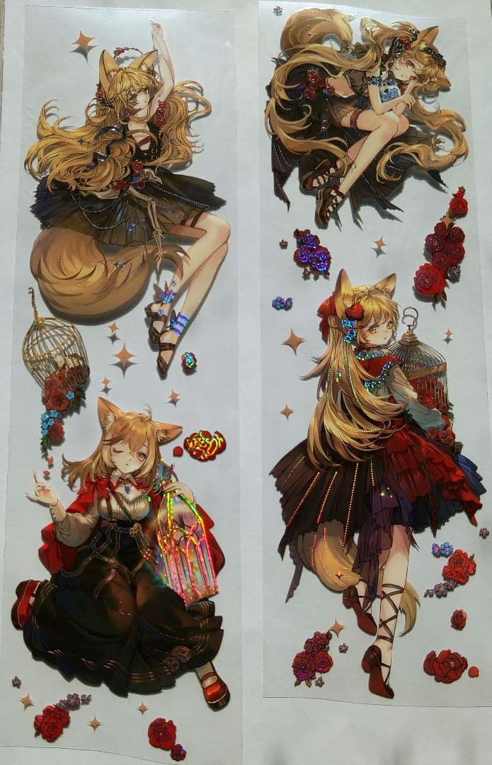 ☆再販☆J57＃赤狐烟雨(镭射银)一木一横墨魚様マステ切り売り海外人物