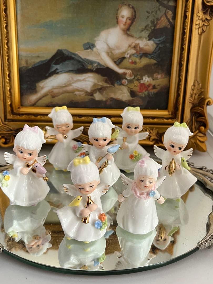 天使の陶器置物　7体セット　　　　加藤工芸