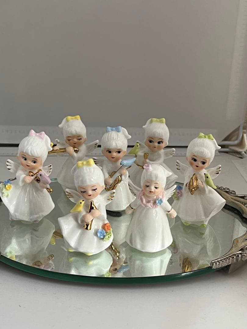 天使の陶器置物　7体セット　　　　加藤工芸