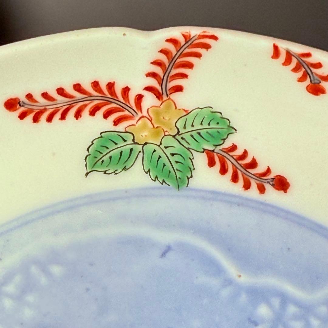 十二代　柿右衛門　陽刻鳳凰文銘々皿　5枚　共箱　渦福　大珍品　骨董　古美術