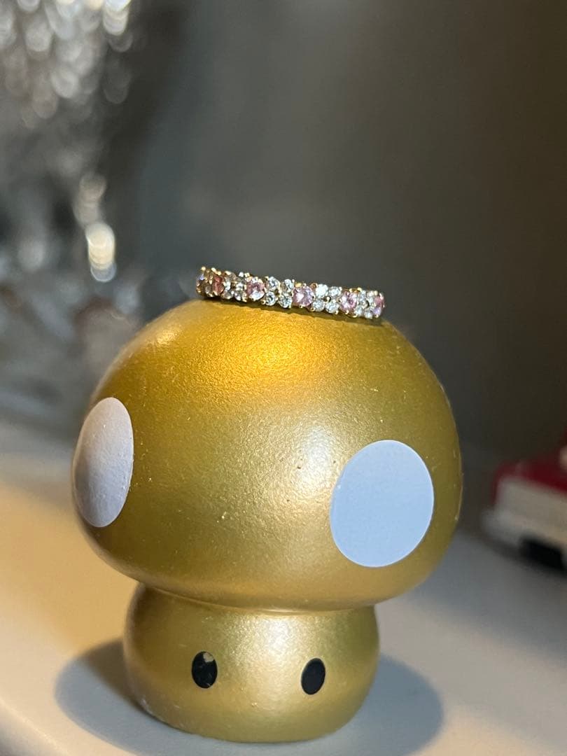 k18 パパラチアサファイア　ハーフエタニティ　リング