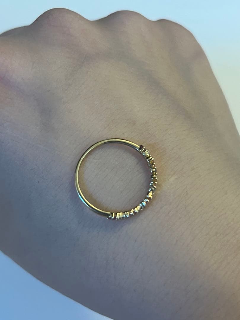 k18 パパラチアサファイア　ハーフエタニティ　リング