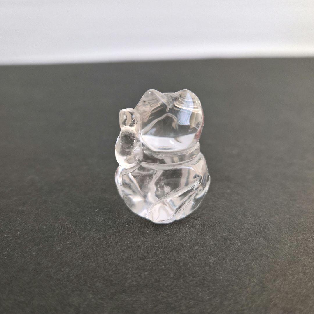 水晶　招き猫　大中小　３個セット