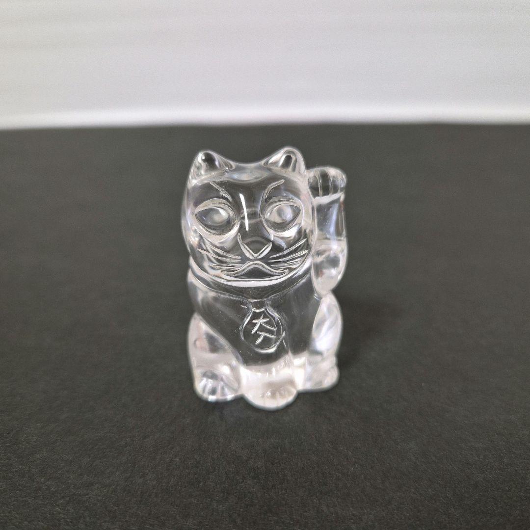 水晶　招き猫　大中小　３個セット
