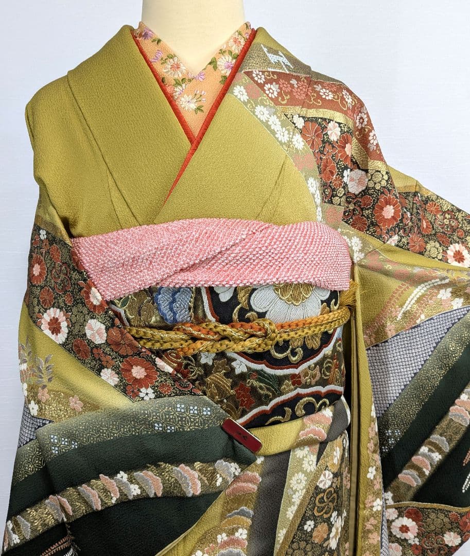 にぼし 振袖　振長襦袢　袋帯　帯締め　帯揚げ　重襟　半襟　バック　髪飾り