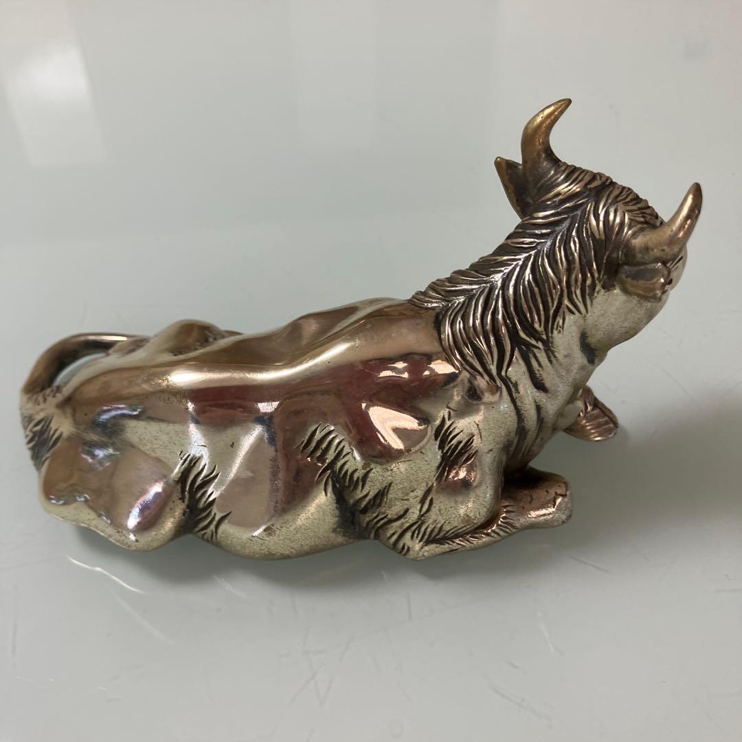 高村光雲 座牛 洋銀 置物 アンティーク