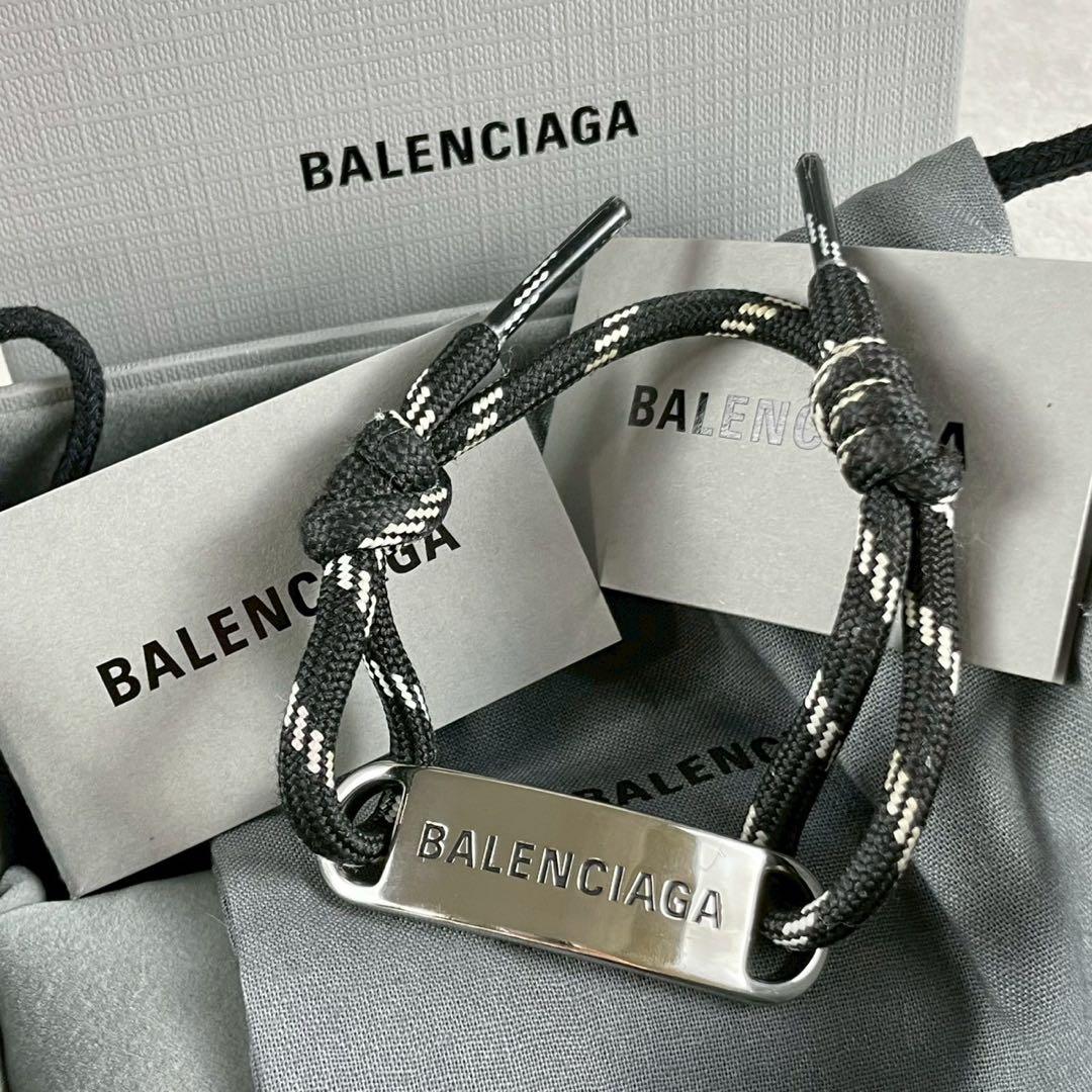 【付属品付き】バレンシアガ ブレスレット ロゴ プレート バングル アクセサリー