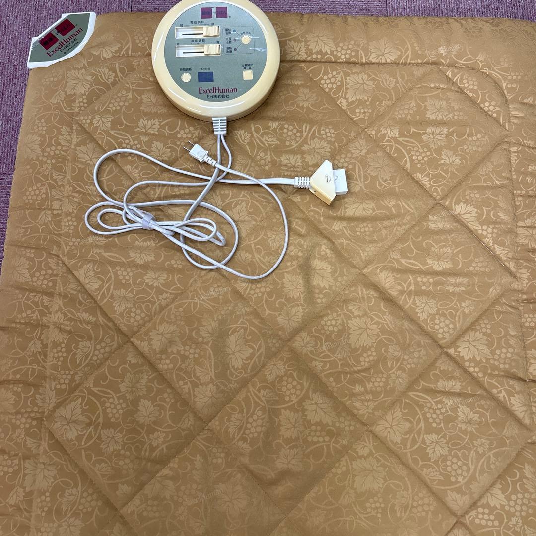 ゴールド シングルサイズ 電気毛布 温度調節機能付き　エクセルヒューマン