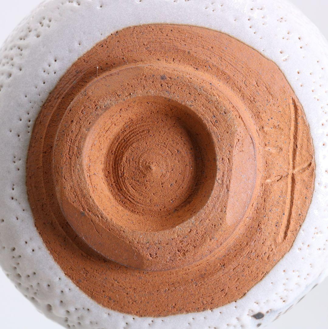 人間国宝 荒川豊蔵作 志野茶碗 茶道具 共箱共布　AW890