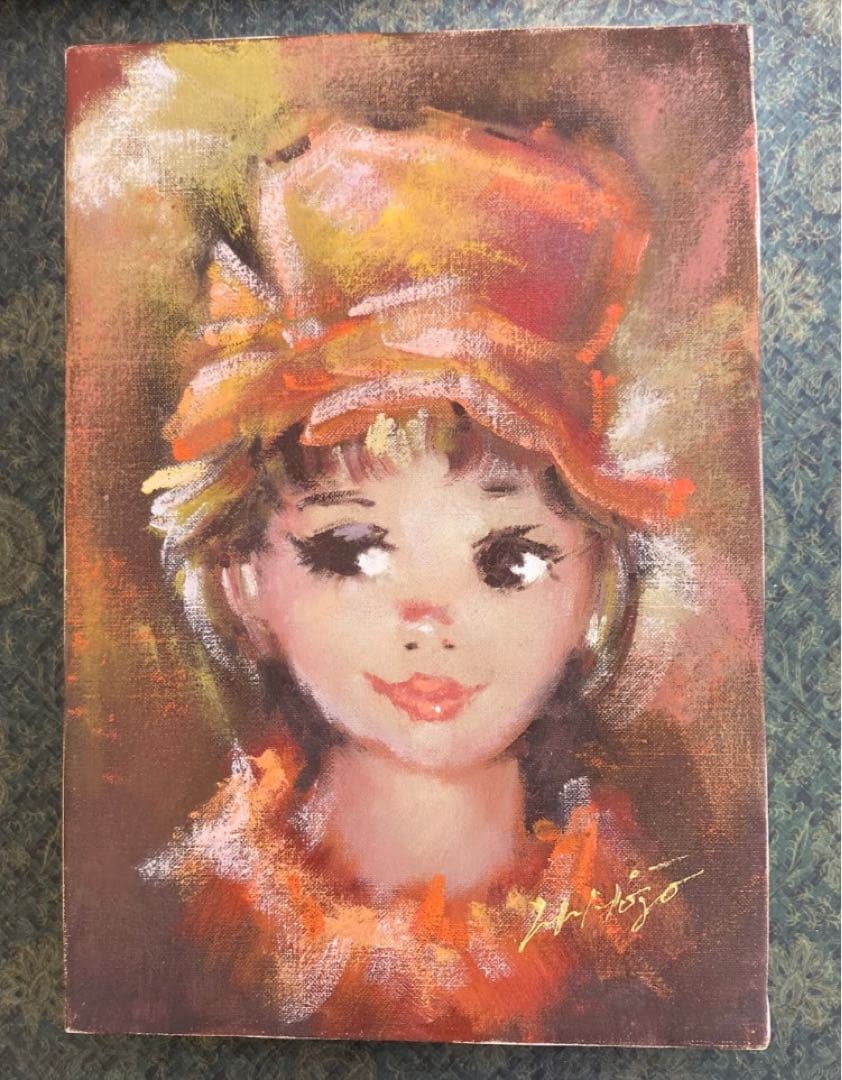 峯城伯雅　少女の肖像画　SMサイズ　油彩画 油絵