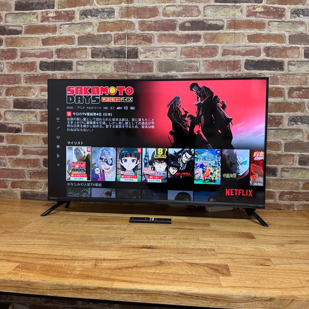 ORION 40インチ チューナーレス スマートテレビ SAFH401 アプリ○