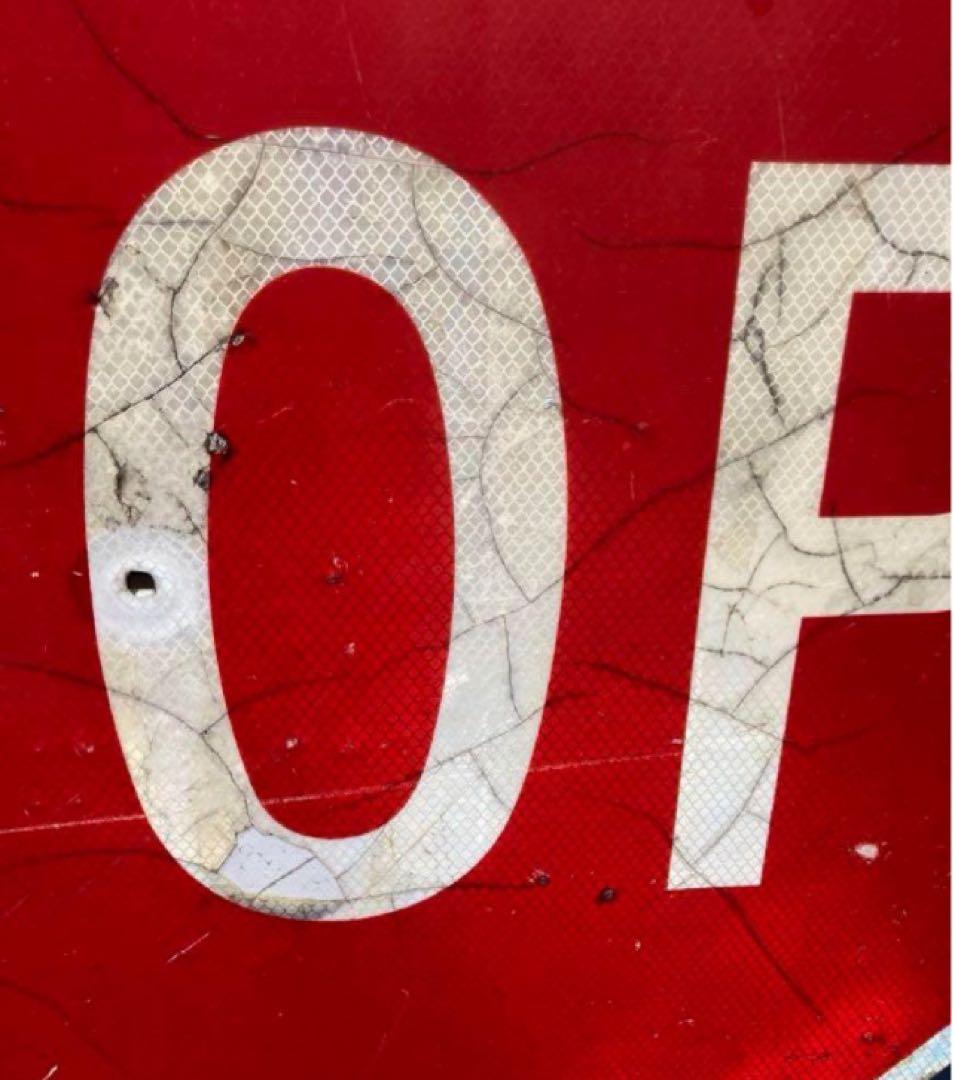 本物アメリカ標識STOP看板◇ガレージ雑貨PCフェンス倉庫ドライガーデン