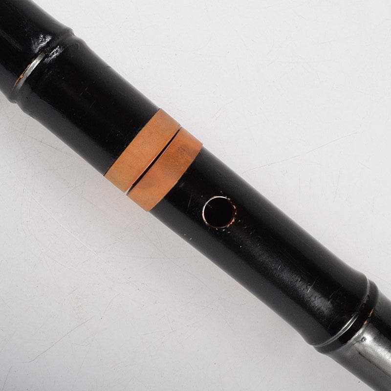 和楽器　木管楽器　岡見周二作　尺八　縦笛　仕覆付　共布共箱　V　R8534H