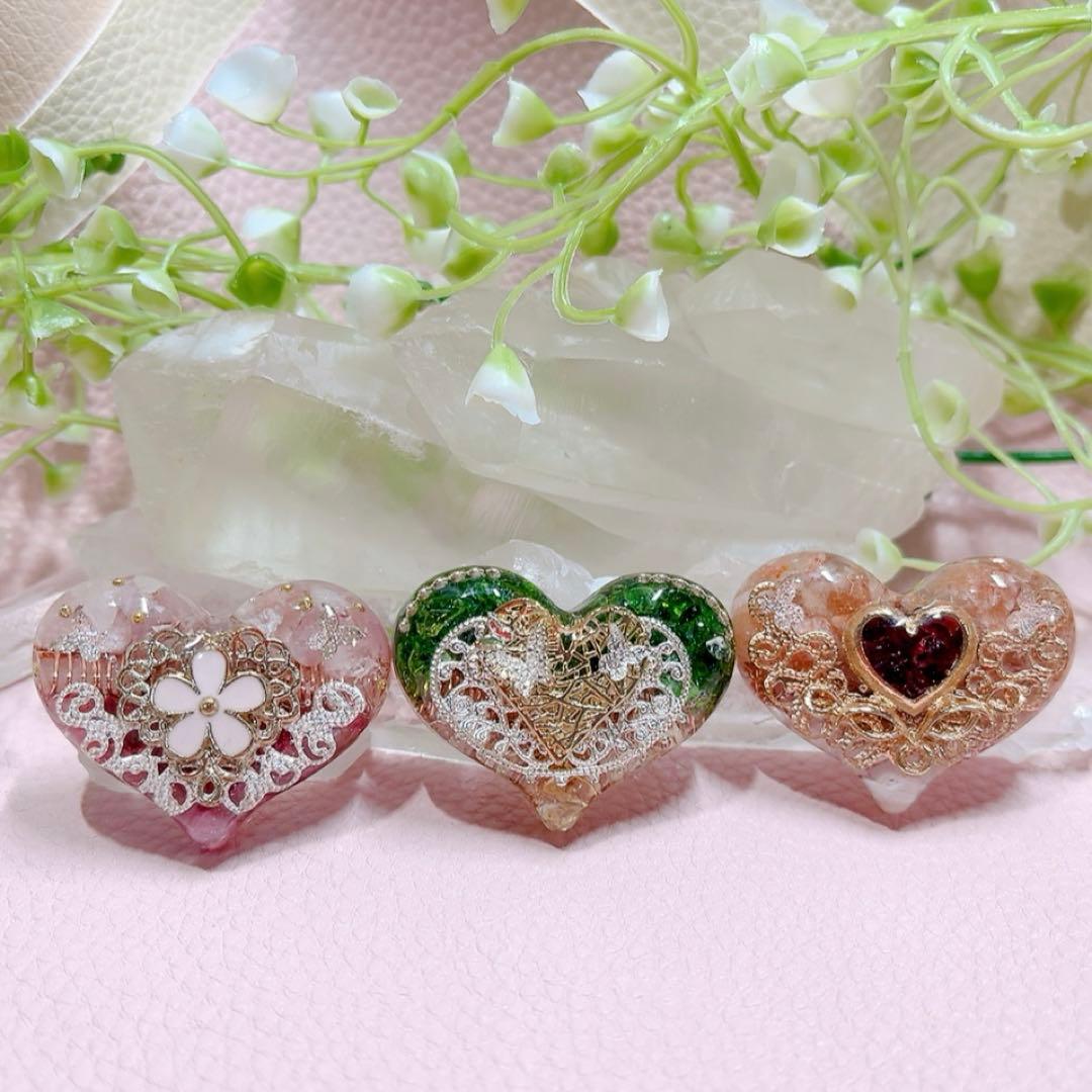 癒しのオルゴナイト❤️ディープローズクォーツ＋ピンクトルマリンのハート型♡