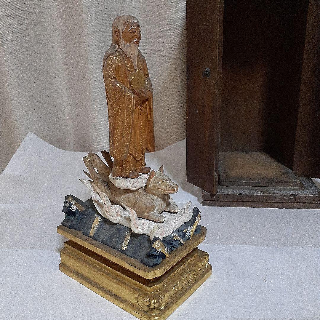 江戸時代　厨子【稲荷神】神像　仏像