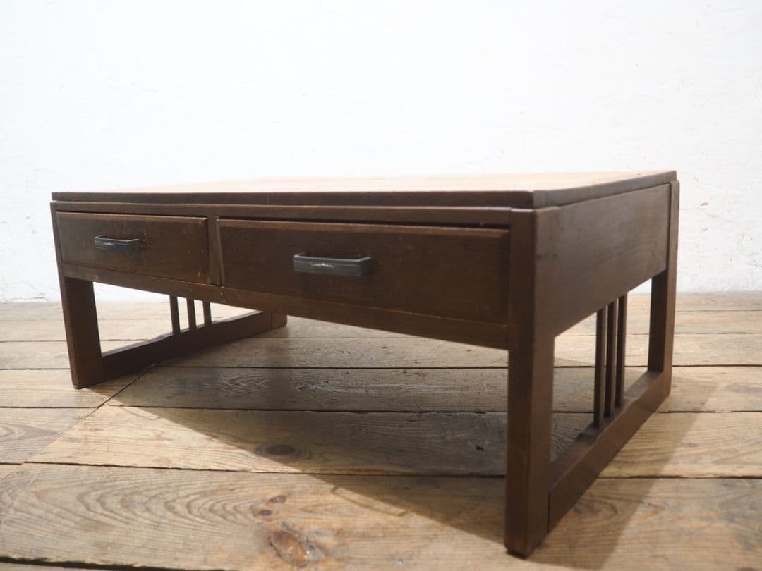 1257　アンティーク　文机　ローテーブル　収納ケース　陳列台　レトロ　古家具