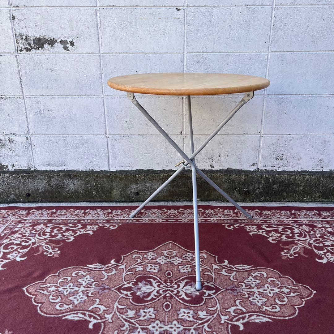 木製天板×スチール脚◾️折りたたみテーブル 丸テーブル コーヒーテーブル