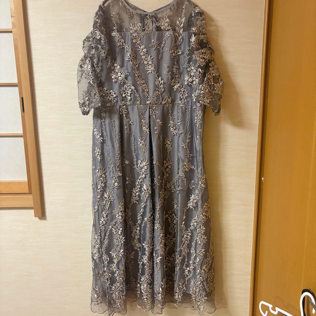 niana　ニアナ 刺繍レース バックリボン ワンピース ドレス　LL