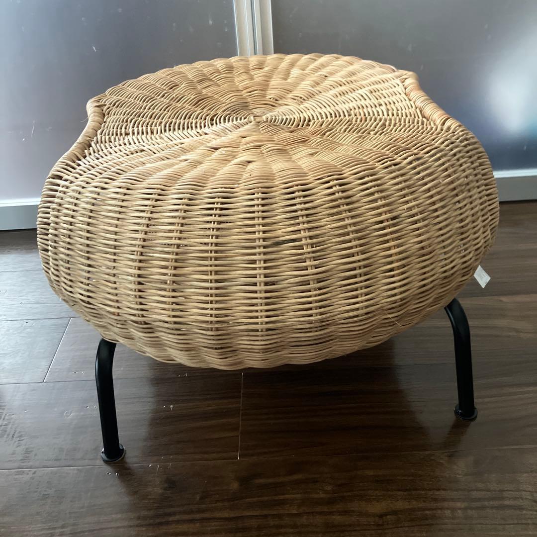 IKEA GAMLEHULT ガムレフルト　オットマン 収納付き,籐/チャコール