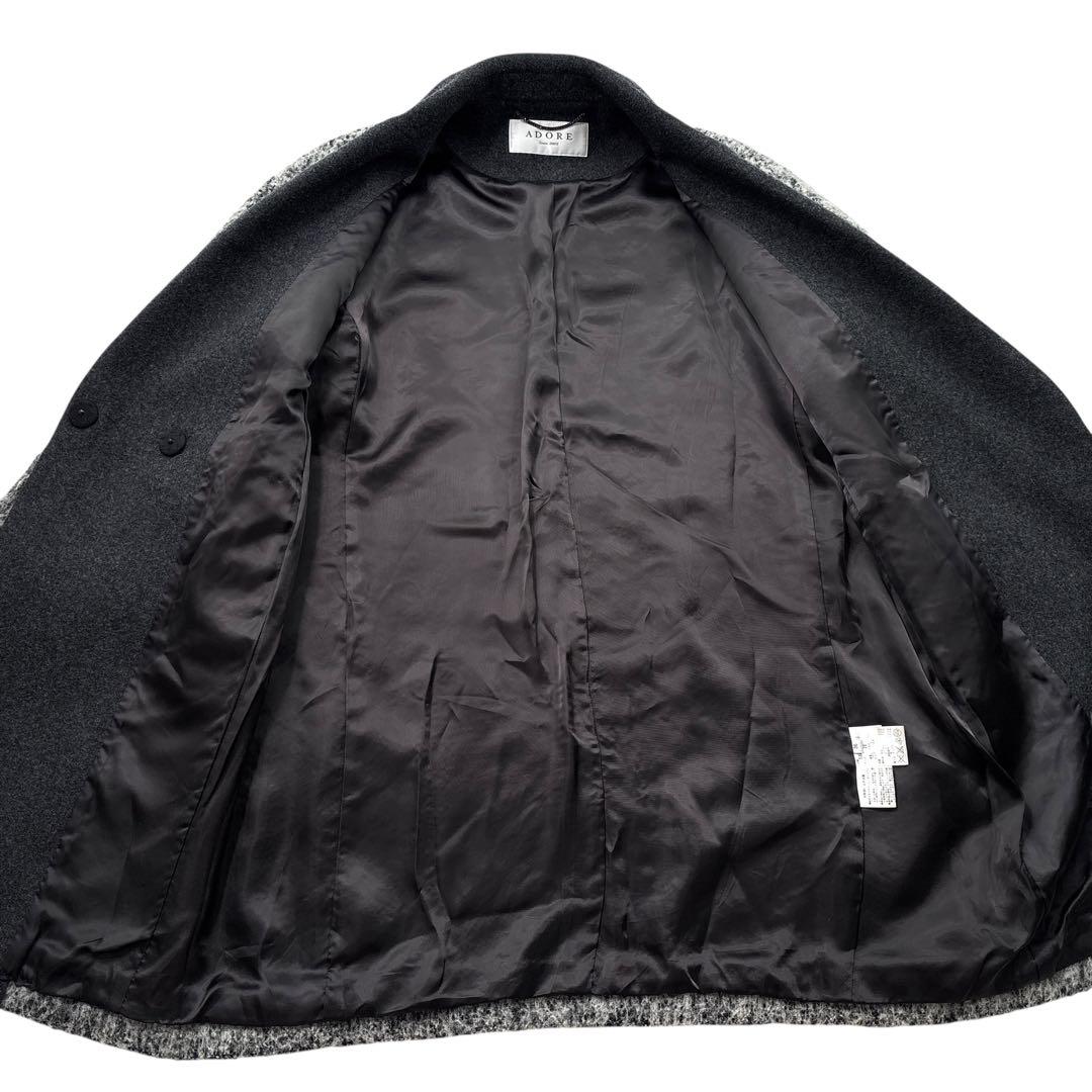 極美品】ADORE　アドーア ツイードコート　チェスターコート　ロング　モヘヤ