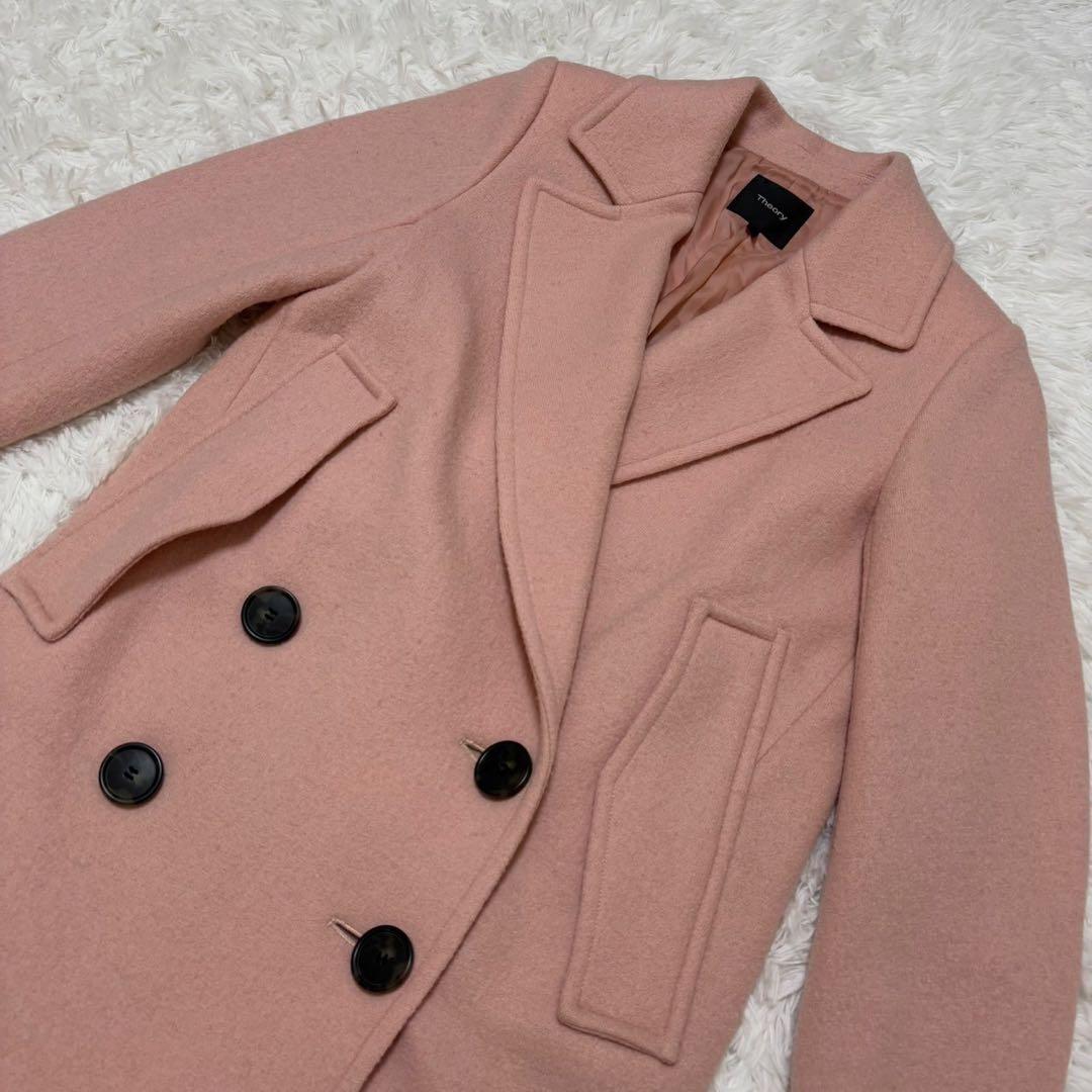 ◎極美品 Theory ピンク 近年モデル ダブル チェスターコート S 1