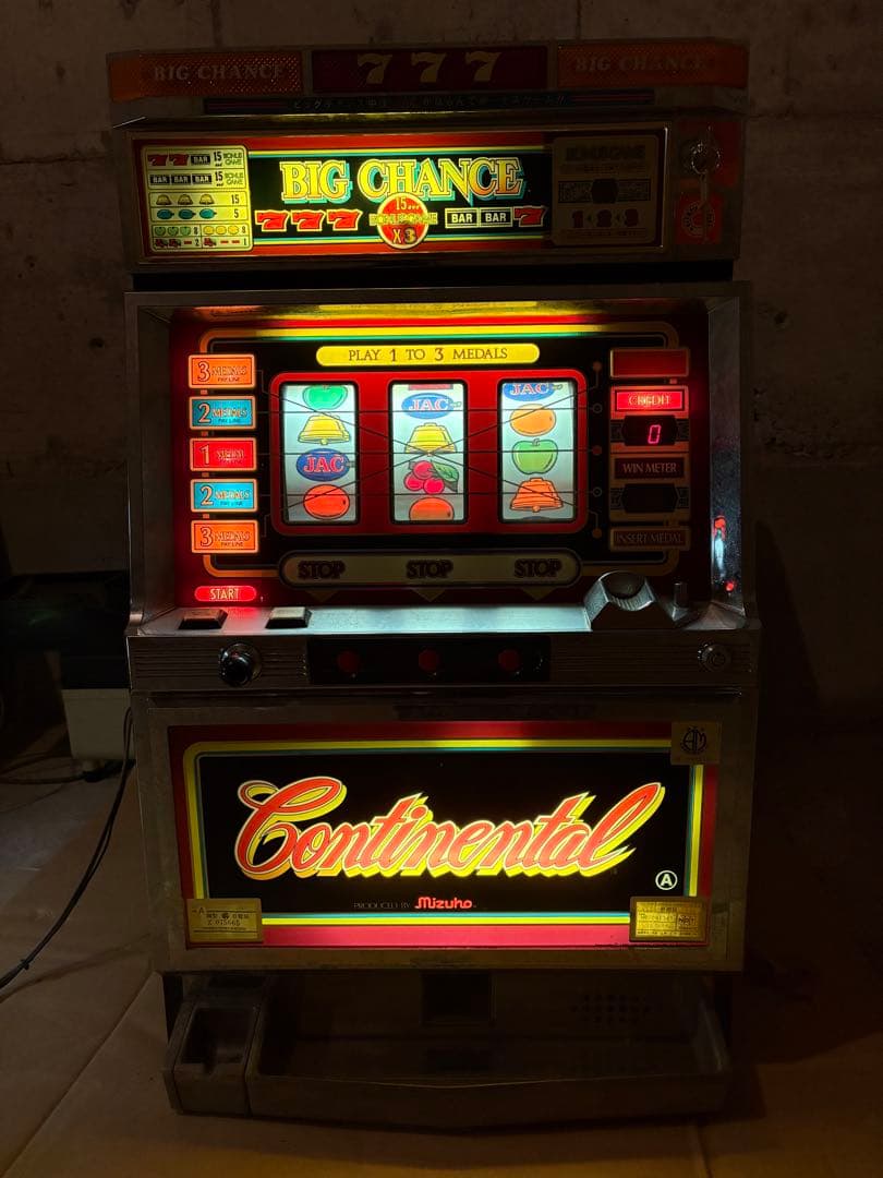【通電確認済み】パチスロ実機 初代コンチネンタル 昭和レトロ インテリア