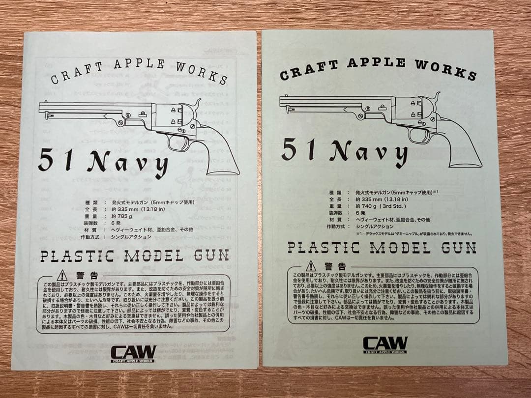 CAW M1851 NAVY 4インチ HW モデルガン